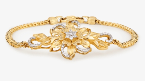 22ct Gold Flower Bracelet - Chain, HD Png Download, Free Download