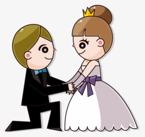 Wedding Invitation Cartoon Bride - Girl Boy Cartoon Png, Transparent Png, Free Download