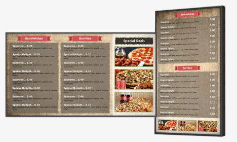 Digital Menu Board - Fast Food Digital Menu Boards, HD Png Download, Free Download
