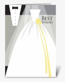 Bride & Groom Best Wishes Greeting Card - Illustration, HD Png Download, Free Download