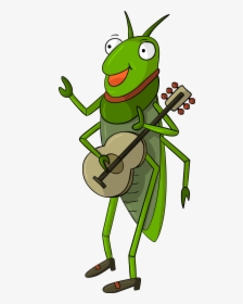 Cricket Grasshopper Illustration Playing Guitar Insect - Cartoon Grasshopper, HD Png Download, Free Download