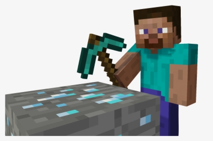 Download Steve Mines A - Minecraft Steve With Pickaxe, HD Png Download, Free Download