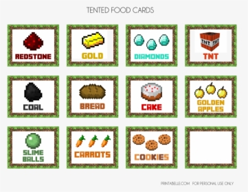 Minecraft Party Printables Food Labels Free, HD Png Download, Free Download