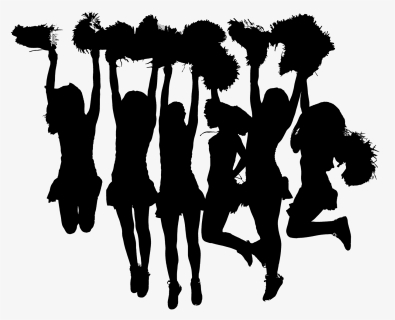 Silhouette, Cheerleaders, Black, Girl, Woman, Person - Transparent Cheer Dance Silhouette, HD Png Download, Free Download