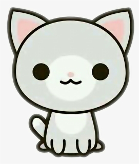 Cat Kawaii Cute Tumblr Wtf Amopicsart❤ Clipart , Png - Dibujos Kawaii De Gatitos, Transparent Png, Free Download