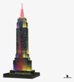 3d-puzzle Empire State Building Bei Nacht - Puzz 3d Empire State Building Glow, HD Png Download, Free Download