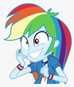 Thebarsection, Clothes, Equestria Girls, Female, Geode - My Little Pony Rainbow Dash Excited, HD Png Download, Free Download