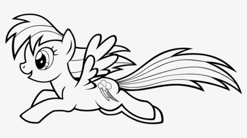 Rainbow Dash Coloring Pages Running - Mylittle Pony Coloring Page, HD Png Download, Free Download