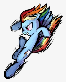 Fanmade Rainbow Dash Fighting With Colourful Background - Mlp Fanart Rainbow Dash, HD Png Download, Free Download