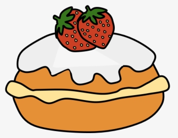 Sufganiyot, Fried Doughnut, Strawberry, Cream Filling, HD Png Download, Free Download