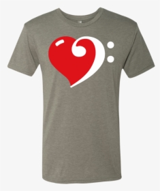 Love Bass Clef Tri-blend Tee - Heart, HD Png Download, Free Download
