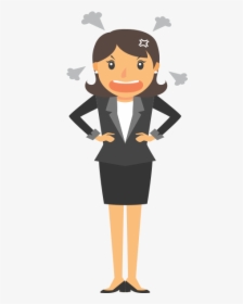 Angry Business Women Png Image - Business Cartoon Woman Png, Transparent Png, Free Download