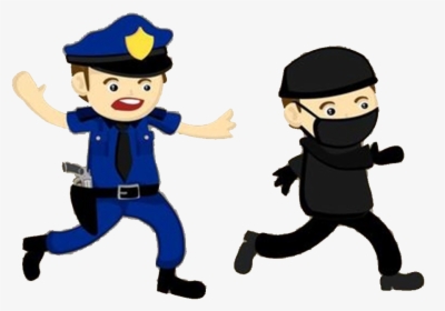 Officer Crime Illustration Policeman - Police And Thief Png, Transparent Png, Free Download