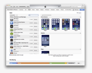 Itunes Screen For Arranging Iphone Home Screens - Itunes App Organizer, HD Png Download, Free Download