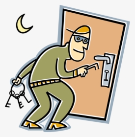 Vector Illustration Of Criminal Burglar Thief Breaks - Crime Clipart, HD Png Download, Free Download