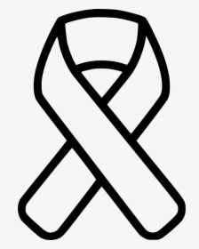 Cancer Ribbon - Black And White Colon Cancer Ribbon, HD Png Download, Free Download