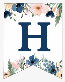 blue pink floral banner letters free printable letter h banner design hd png download kindpng
