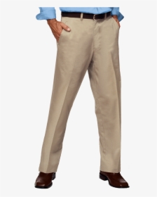 Mens Flat Front Teflon Treated Twill Pants - Blue Generation, HD Png Download, Free Download