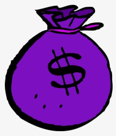 Purple Clipart Money - Money Bags Clip Art, HD Png Download, Free Download