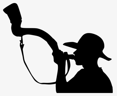 Bugle,musical Instrument,silhouette - Man Blowing A Horn, HD Png Download, Free Download