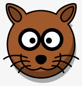 Brown Cat Head Cartoon - Cartoon Cat, HD Png Download, Free Download