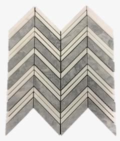 Pacific Gray Chevron With White Thassos Strips Mosaic - Illustration, HD Png Download, Free Download
