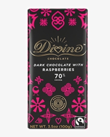 Divine Raspberry Dark Chocolate Bar - Divine Chocolate Toffee And Sea Salt, HD Png Download, Free Download