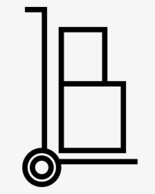 Trolley Push Cart With Boxes - Push Cart Line Art, HD Png Download, Free Download