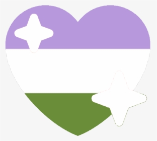 Genderqueer Sparkle Heart Discord Emoji - Pride Sparkle Heart Emoji, HD Png Download, Free Download