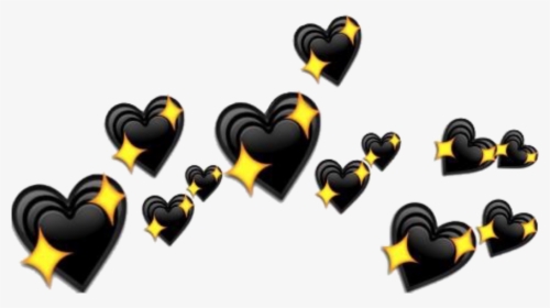 #heart #black #crown #heartcrown #sparkle #emoji #emojicrown - Sparkle Black Emoji Heart, HD Png Download, Free Download