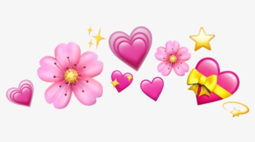 #flowers #emoji #hearts #apple #stars #sparkle #cute - Heart Emoji Crown Transparent, HD Png Download, Free Download