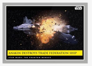 Anakin Destroys Trade Federation Ship - Space Station, HD Png Download, Free Download