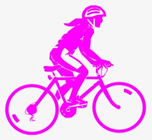 Female Pink Biker Svg Clip Arts - Cycling Black And White Clipart, HD Png Download, Free Download