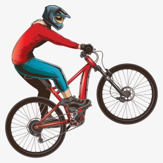 Transparent Biking Clipart - Desenho De Bicicleta Empinando, HD Png Download, Free Download