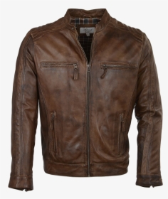 Biker Jacket Png Image Download - Mens Brown Leather Jacket Uk, Transparent Png, Free Download