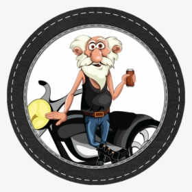 Old Biker Cartoon, HD Png Download, Free Download