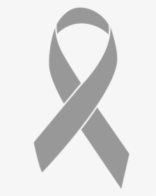Grey Colored Brain Cancer Ribbon - Gold Cancer Ribbon Png, Transparent Png, Free Download