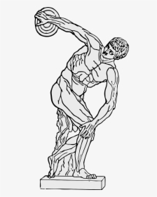 Discus Discobolus Greek Free Picture - Estatua Grega Em Desenho, HD Png Download, Free Download