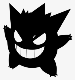 55kib, 864x925, Gengar Decal By Mute Owl-d6pkvmf - Gengar Black And White, HD Png Download, Free Download