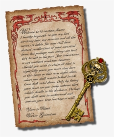 An Old Skeleton Key Unlocks The Entrance And The Front - Vellum, HD Png Download, Free Download
