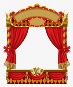 Transparent Gold Curtains Png - Puppet Stage, Png Download, Free Download
