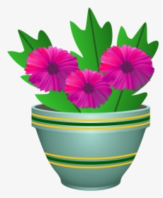 Purple Flower Pot Clip Arts - Flower In Pot Clipart Png, Transparent Png, Free Download