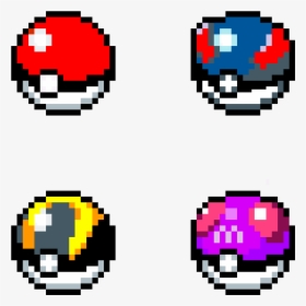 Pokeballs In Catching Rate Order Gen - Pixel Art Pokemon Pokeball, HD Png Download, Free Download