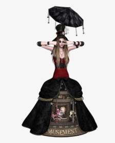 Girl, Dress, Steampunk, Umbrella, Standing, 3d, Render - Steampunk Girl Transparent, HD Png Download, Free Download