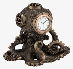 Steampunk Octopus Diving Bell Clock - Octopus Steampunk, HD Png Download, Free Download