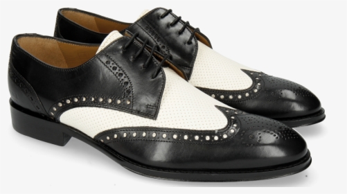 Derby Shoes Kane 5 Black Perfo White - Leather, HD Png Download, Free Download