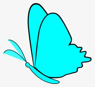 Simple Blue Butterfly Svg Clip Arts - Transparent Background Simple Butterfly Clipart, HD Png Download, Free Download