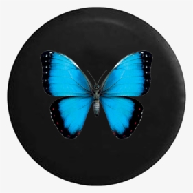 Jeep Liberty Spare Tire Cover With Blue Butterfly - Butterfly Jeep Tire Covers, HD Png Download, Free Download