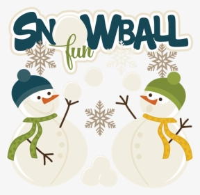 Large Snowballfun - Snowman Snowball Fight Clipart, HD Png Download, Free Download