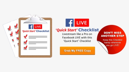 Fb Live Quickstart Checklist - Graphic Design, HD Png Download, Free Download